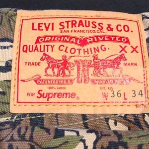 Levi's/Supreme camo print jeans. 36x34 NWOT. Never worn.